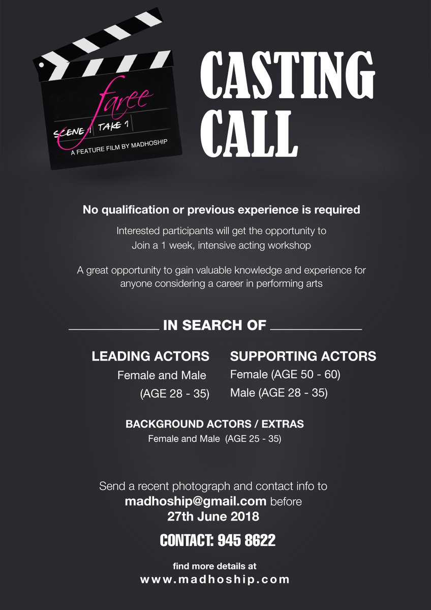Interested in acting? Here's your chance for a great opportunity!