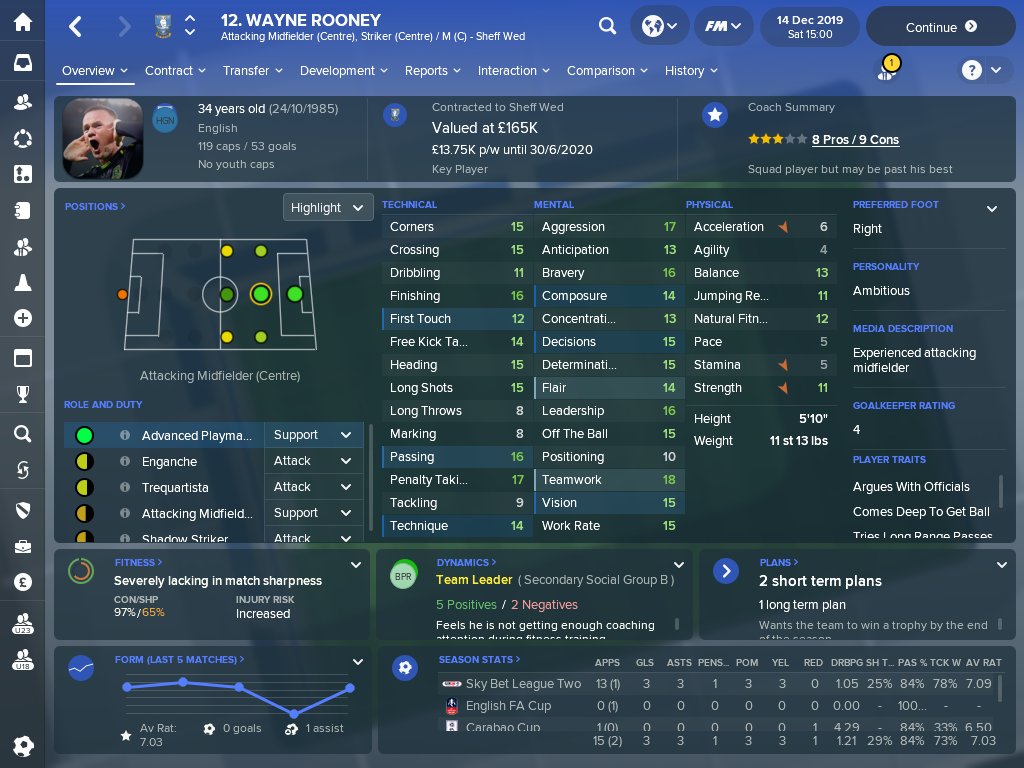 lgillyefc90's tweet photo. Well its been a while but got the itch for #fm again. 
And look whos playing in league 2 👀@WayneRooney https://t.co/qRUGKTs5A9