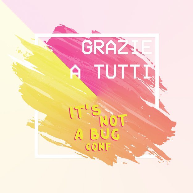 notabugconf's tweet image. 🙌 Avete partecipato in tantissimi, siamo stati contenti di conoscere persone davvero incredibili che hanno contribuito in maniera eccezionale alla riuscita di questo evento.

Qua tutte le slide dei talk notabugconf.it/2018.html 

Qua alcune foto facebook.com/notabugconf/ph…

Grazie