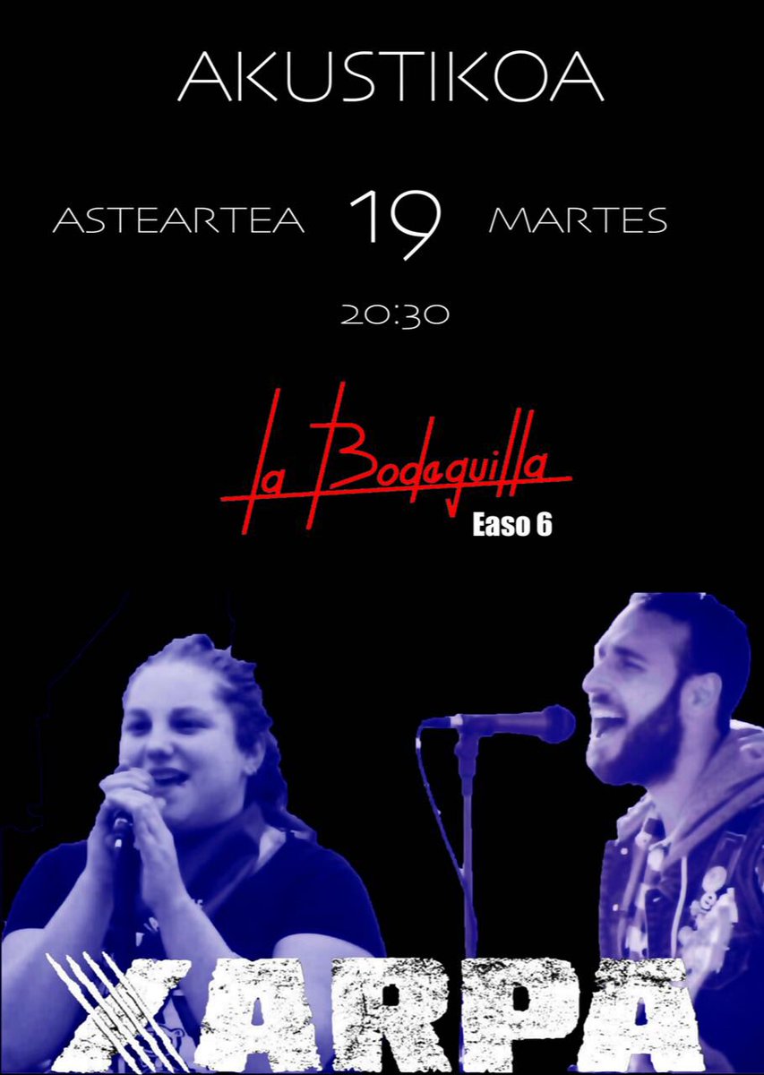Esta noche a partir de las 20:30 estaremos en Donosti en formato acústico presentando nuestro disco Aldatzeko denbora!