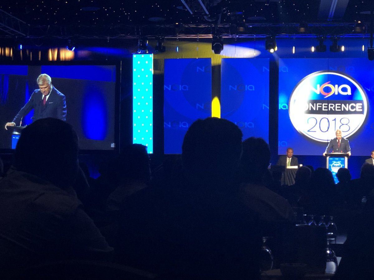 getpayrollNL's tweet photo. Opening remarks from Premier Ball at the #noia2018 conference. “Money will go where money is wanted.” https://t.co/BBhTMSe3ES