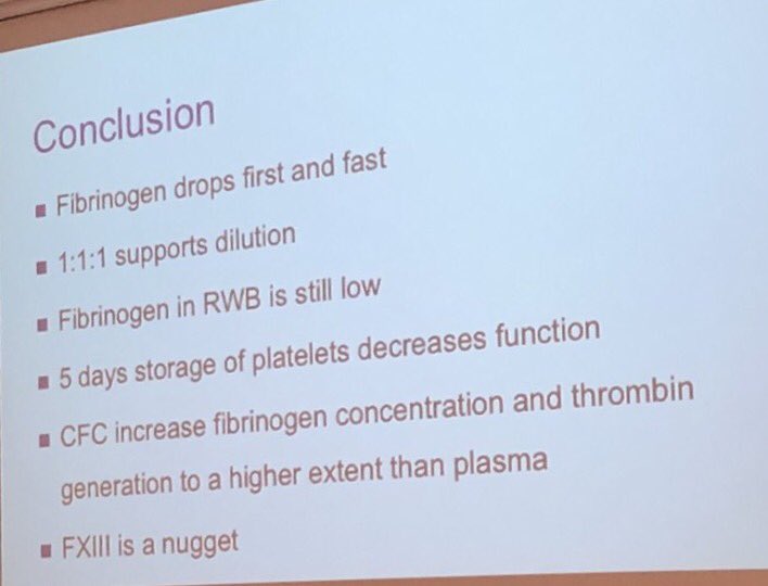 TotalResus's tweet photo. From #THOR2018 Fibronogen in trauma HT @DoyleLeilani @theTHORnetwork https://t.co/Sa4YFw8aGg