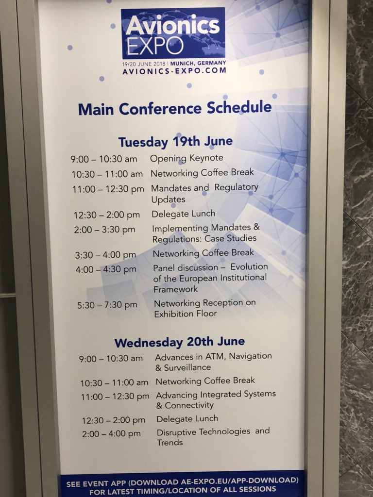 military_cots's tweet photo. Schedule for #AEE2018 in Munich. Our own @JMcHaleIII is moderating the panel discussion at 4 pm this afternoon on the Evolution of the European Instituional Framework @torchmktg https://t.co/USzExyp6wo