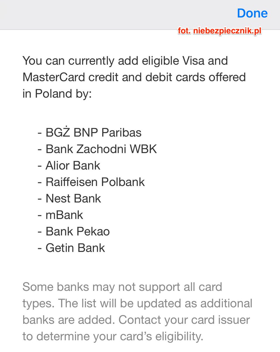 niebezpiecznik's tweet photo. Apple Pay od dziś dostępne w Polsce! Włączcie je NATYCHMIAST, jeśli macie iPhona. 

https://t.co/wr90qeXIlP 

Tłumaczymy dlaczego warto (Apple Pay jest bezpieczniejsze od zwykłych kart zbliżeniowych i gwarantuje większą prywatność) i prostujemy mity na temat Apple Pay. 
Pls RT! https://t.co/1FWV5te3DZ
