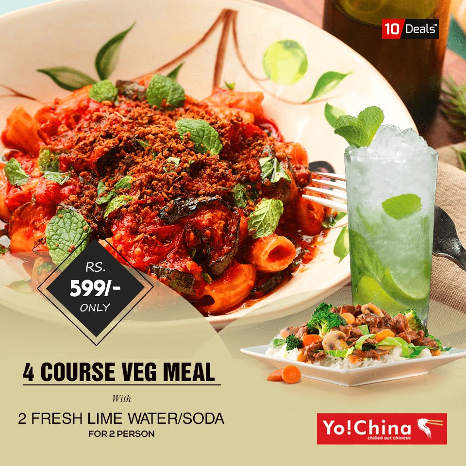 Tendeals's tweet photo. Food is Better! When We Eat Together!
Tempt yourself and your family with delicious 4-Course Veg Meal With 2 Fresh Lime Water/Soda In Rs.599 Only at #YoChina #Mohali.

Book your deal here: https://t.co/rPxKQr1kGX

#buffetdeals #dinnerdeals #fooddeals #lunchbuffet #vegbuffet https://t.co/lUFhfT58Gj