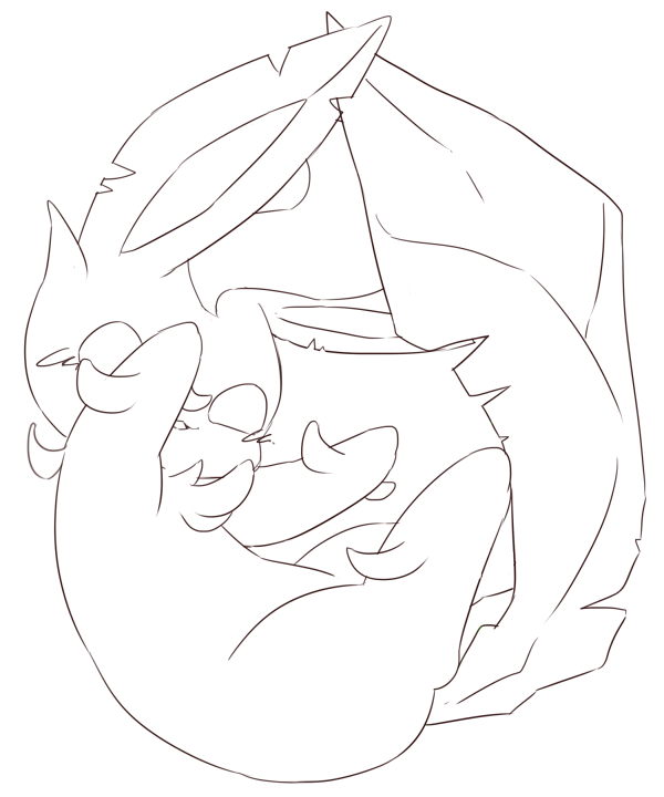 千炭 リーフィアの日に間に合わなかった落書きそして線画 塗ってもいいのよ