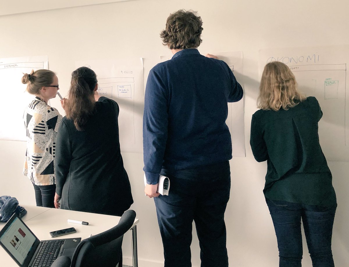 StineYde2's tweet photo. God energi i gruppearbejdet. Her arbejder vi på at styrke præsentationen af vores eksterne kommunikation #gruppearbejde #webredaktionen #workshop #ideer #energi #modst https://t.co/CBDxhYjLE6