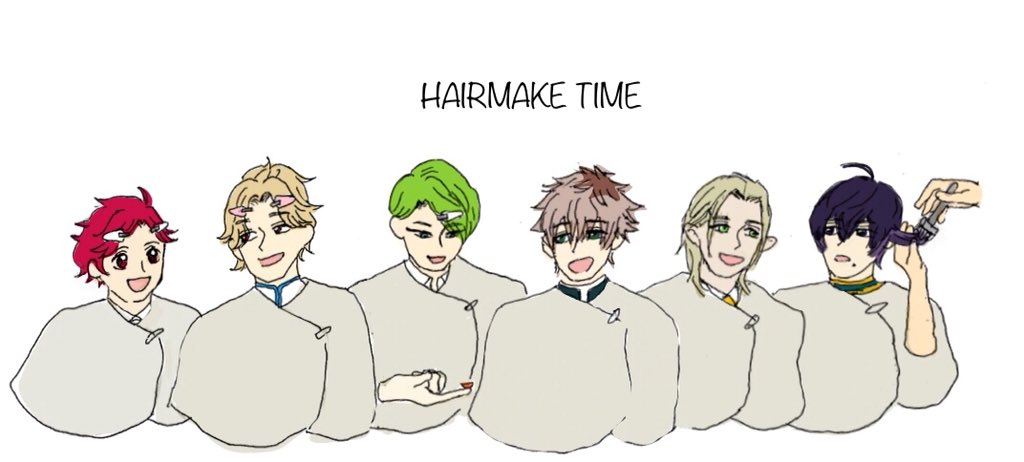 前髪留めるやつしてる至さんを描きたくて描きました。 