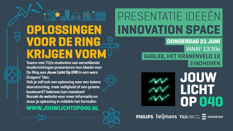 jouwlichtop040's tweet photo. Aankomende donderdag pitchen verschillende ondernemingen en studenten hun innovatieve oplossingen voor JLO040. Elf presentaties tussen 14:00u en 17:00u in het Gaslab @TUEinnovation op de @TUeindhoven Ook zo nieuwsgierig? Kom gerust langs! https://t.co/HGI8lmqlcR