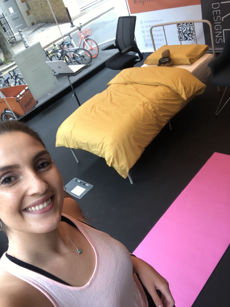 Getting settled in my room for the next 24 hours for @FUTUREdesigns #lightworksleep experiment! I even did my first session of yoga!