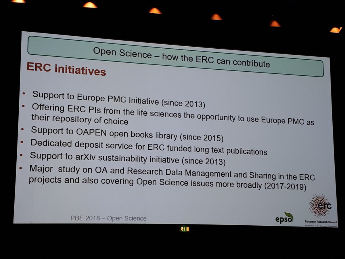 HPidon's tweet photo. Nils Stenseth: ERC is contibuting to #openscience by giving rules to its awardees and giving them tools to do so.
The most succesful european scientists should lead the way to a more open access to science
#PBE2018 https://t.co/afFSVjcAjJ