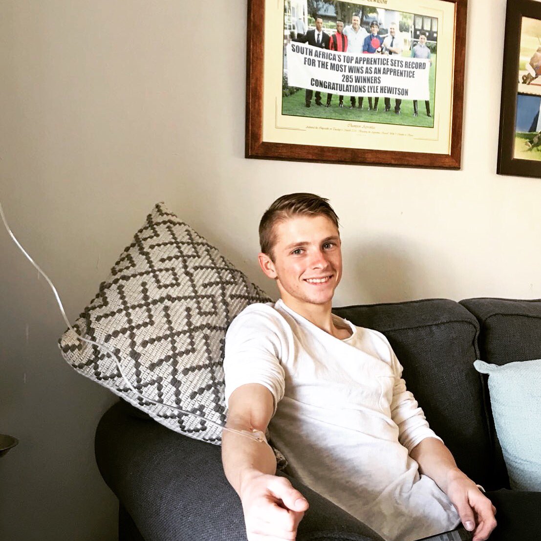 South Africa’s leading champion jockey <a href="/lylehewitson/">Lyle Hewitson</a> receiving his weekly IV Boost from <a href="/vitachargeiv/">Vitacharge</a> . Always a pleasure to deal with such a professional athlete! Best of luck towards the end of the season.