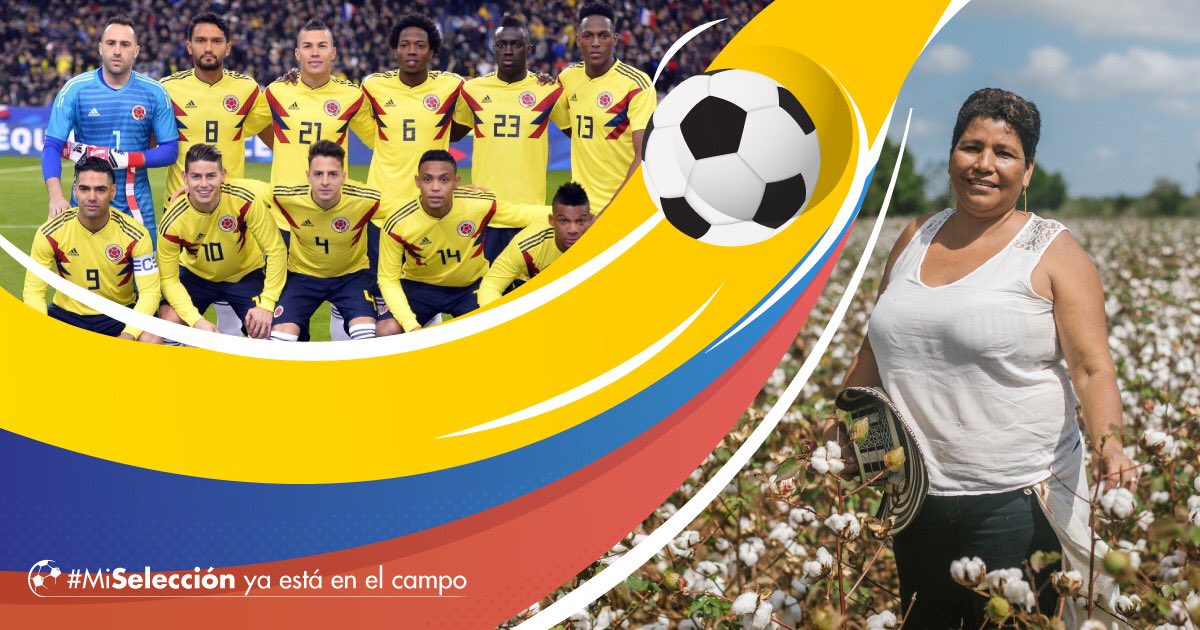 JuanGZuluaga's tweet photo. Nuestros campesinos y nuestra @FCFSeleccionCol también tienen en común, la pasión y compromiso cuando están en el #CAMPO. Sueños, lucha, disciplina y amor para unir la nación. #Rusia2018. #FuerzaTricolor https://t.co/kcrgZ8OTwA