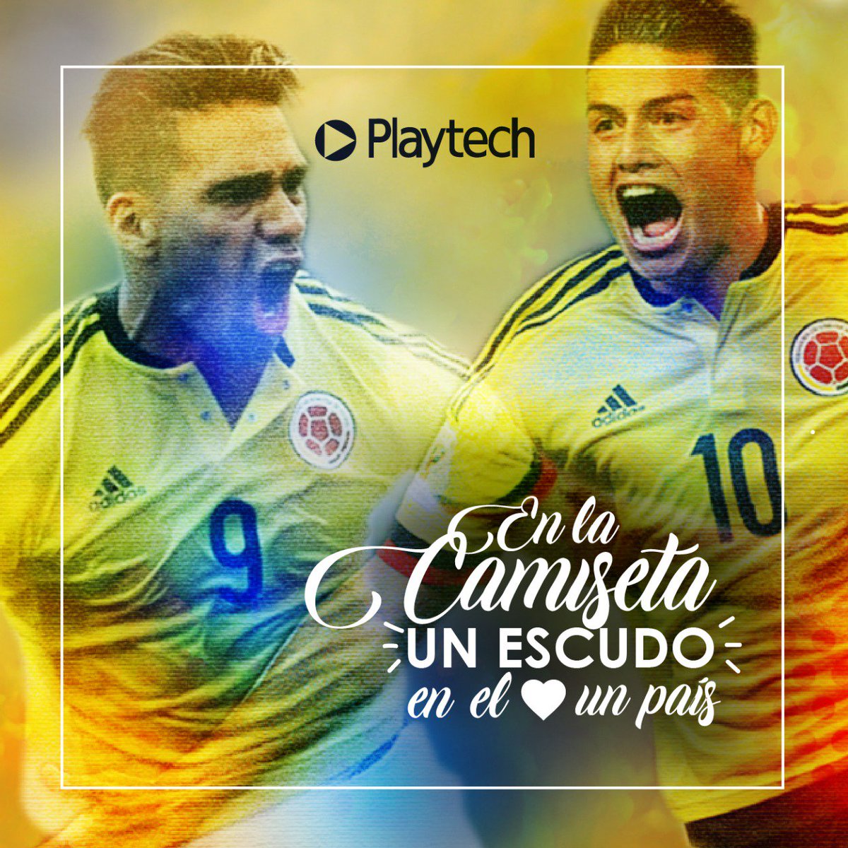 PlayTechla's tweet photo. En la camiseta un escudo, en el corazón un país.

#Sisicolombia #Colombiavsjapon #Rusia2018 https://t.co/S3eothjhSV