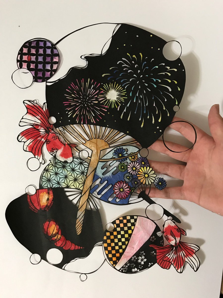 Twitter पर こあめ 猫bot 切り絵も展示してます