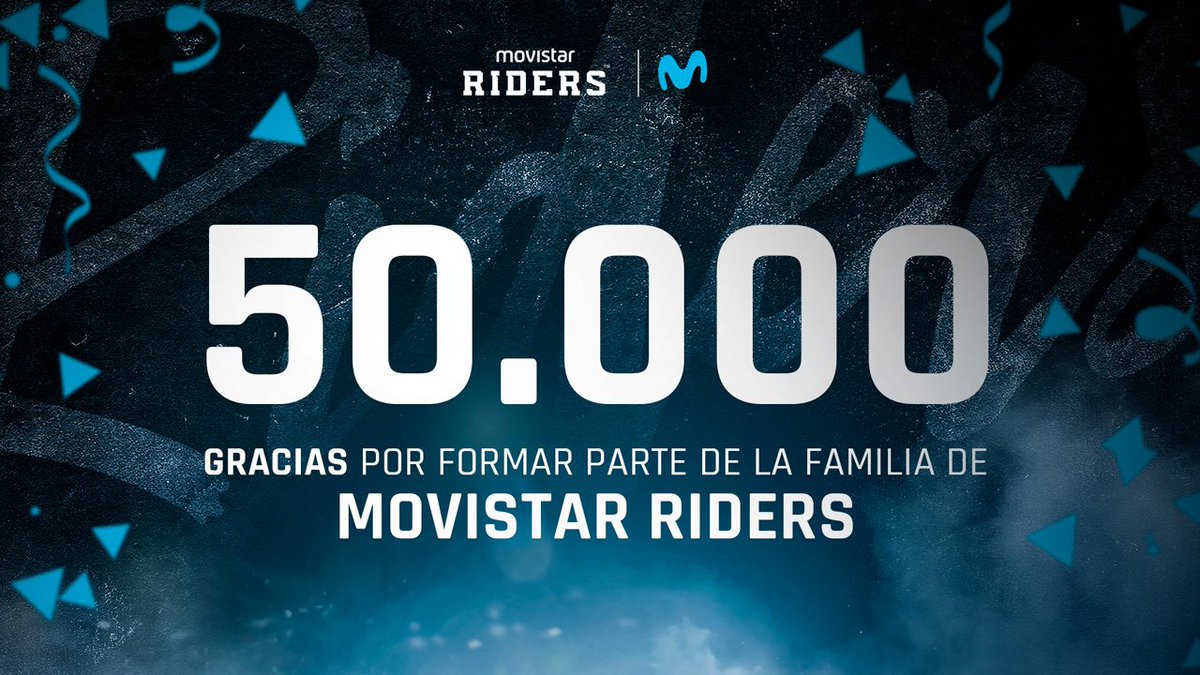 La familia de Movistar Riders es cada vez más grande, ya hemos superado los 50.000 seguidores en twitter. 

Para celebrarlo, vamos a sortear 5 camisetas oficiales 👕. 

🔁Si quieres una haz RT a este tuit.