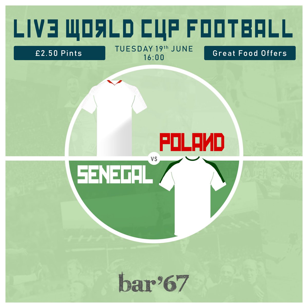 It's nearly time for #POL to make their mark on the #WorldCup

Make sure you don't miss the action and enjoy some great offers 🇵🇱⚽

Poland 🇵🇱 vs 🇸🇳 Senegal - 4pm