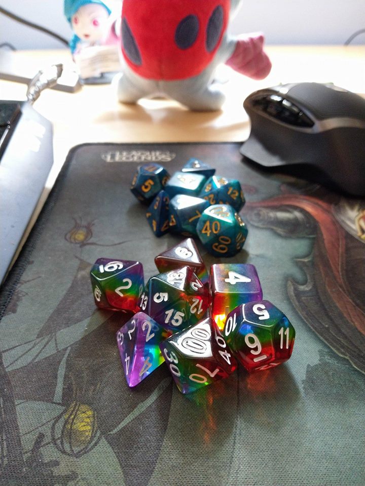 Almighty_Siggus's tweet photo. at last my new dice set arrived @TabletopLoot ! thank you so much for the additional set 😁 they both look super Awesome! https://t.co/F1QsUOEhD5