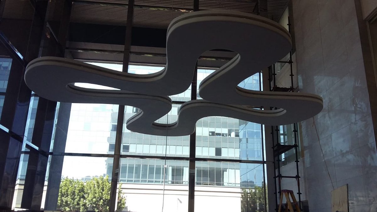 DecoliteSA's tweet photo. We are almost finished with the installation of #DecoliteSA #hangingmobiles in the #FredmanTowers! The 3D elements are suspended with 3mm steel cables. How cool? #designinspiration #interiordesignideas #architechture #interiordesign #architecturaldesign #buildinginteriors https://t.co/Hy6QDAJ1Je