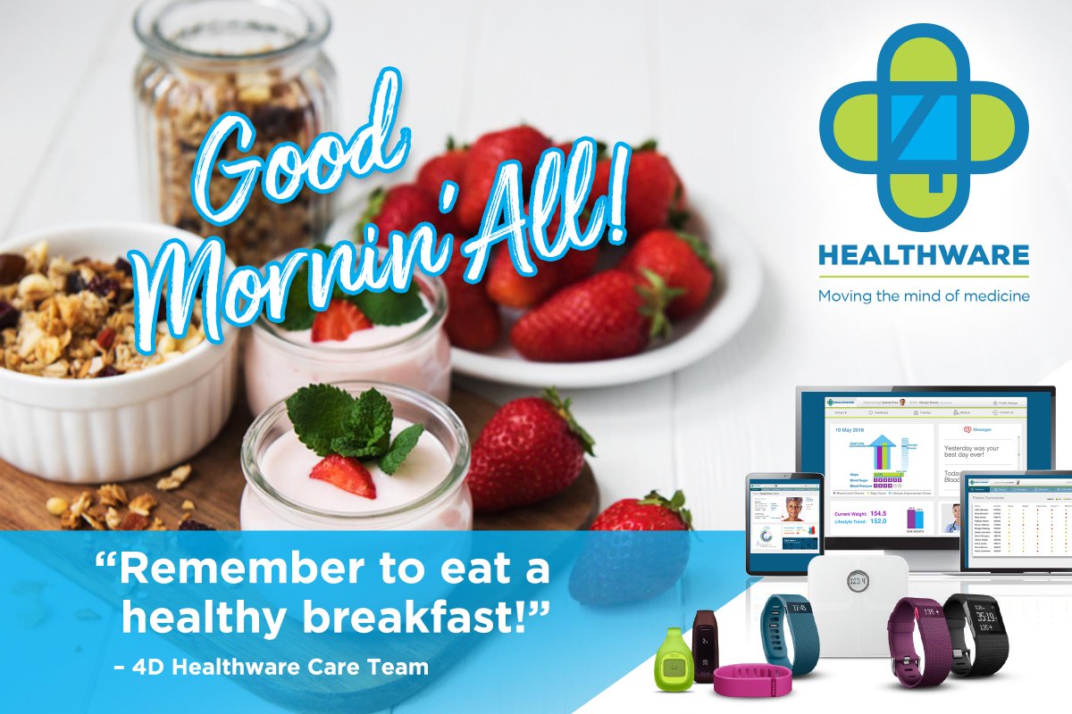 4DHealthware's tweet image. Good morning!! Enjoy a healthy breakfast and have great day! @Star4DFounder @4DHealthware #healthyeating #valuebasedreimbursement #dailymotivation #healthdata #healthtech #vbr