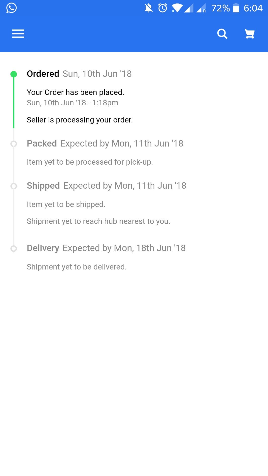 The seller is clearance processing your order