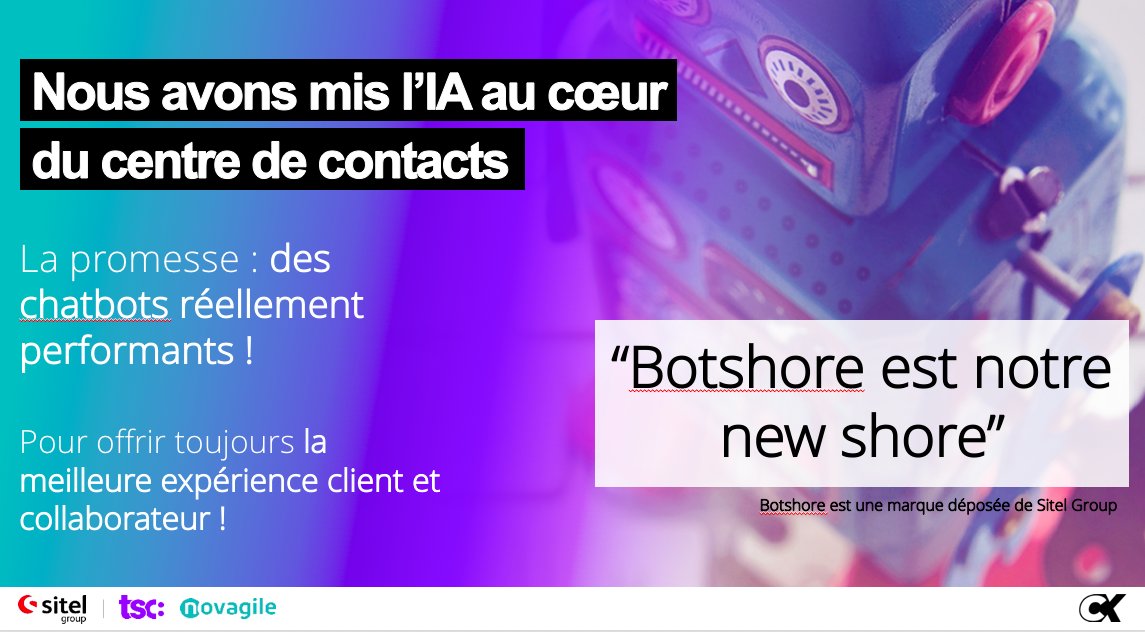 TSCDigitalFr's tweet photo. Pour accompagner l’évolution des #Bots @acticall a crée #BotTrainer ! La promesse ? Des #Chatbots vraiment performants entrainés par des conseillers en #CallCenters !! #CXPARIS #Innovation #RelationClient https://t.co/ZGZjmlMJVk
