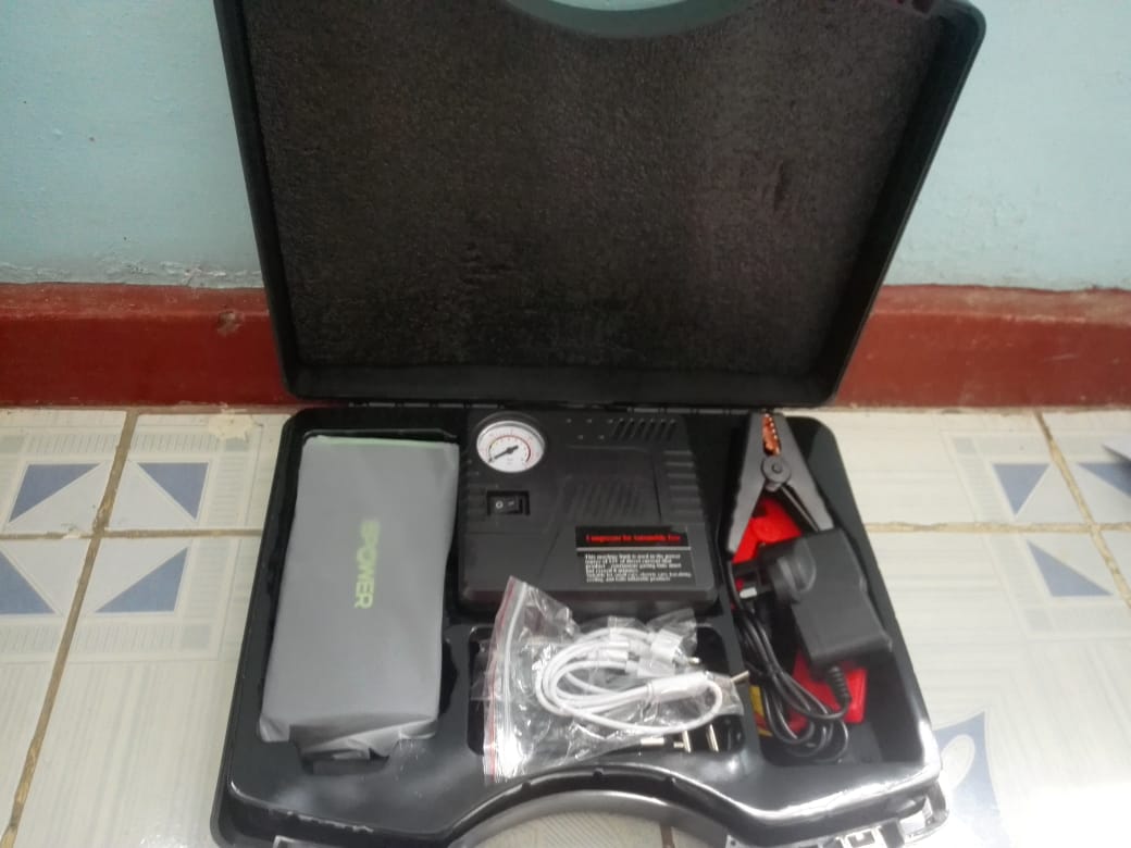 AutoFleetSoln's tweet photo. SELLING AT KES. 14,200. THE #EPOWER MULTI-FUNCTION #EMERGENCY #JUMPSTART #POWERBANK, WITH MINI AIR #COMPRESSOR PERFORMS THE FOLLOWING FUNCTIONS:

1. JUMP-START VEHICLES
2. INFLATE VEHICLE/BIKE TYRES
3. CHARGE MOBILE/SMART PHONES
4. CHARGE LAPTOPS/TABLETS
5. CHARGE CAMERAS, ETC. https://t.co/zEFH8DwJ4w