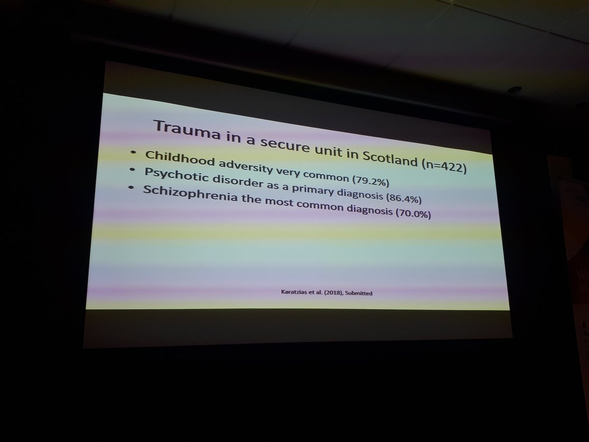 janehmul's tweet photo. Prof Thanos Karatzias from @EdinburghNapier presents fascinating evidence of link between #ACEs &amp; childhood trauma &amp; mental illness among forensic population. #ACEsEvidence #ACEsScot https://t.co/4NNZpS9cg0