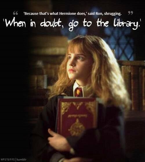 “Because that's what Hermione does… When in doubt, go to the library.” #20yearsChamberofSecrets