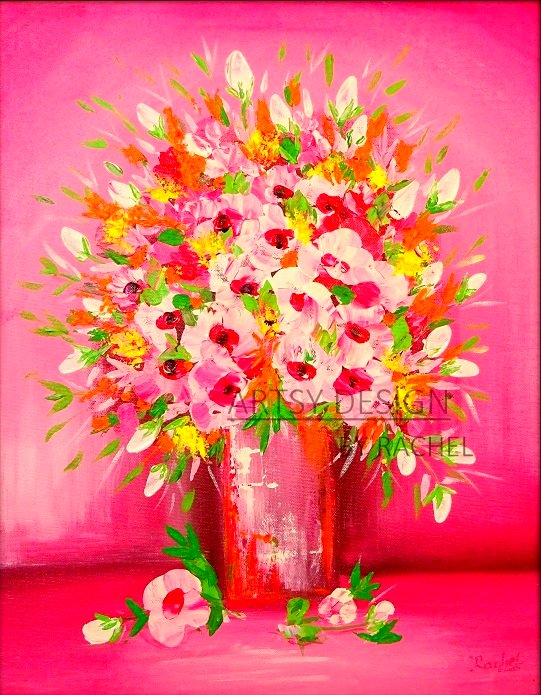 BUNCH OF LOVE!!
This painting is a palette knife acrylic artwork.