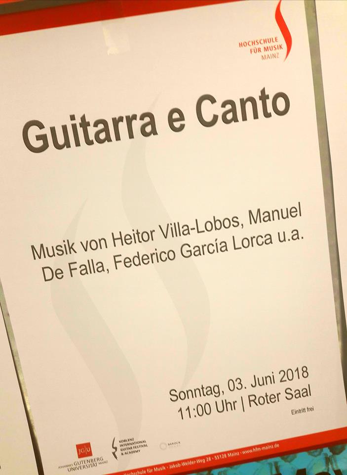 Musik von Heitor Villa-Lobos, Manuel De Falla, Federico García Lorca u.a.
Ein Konzert von Koblenz International Guitar Festival &amp; Academy, Hochschule für Musik Mainz und BAROCK VOKAL - Kolleg für Alte Musik ,...
.facebook.com/events/2380510…