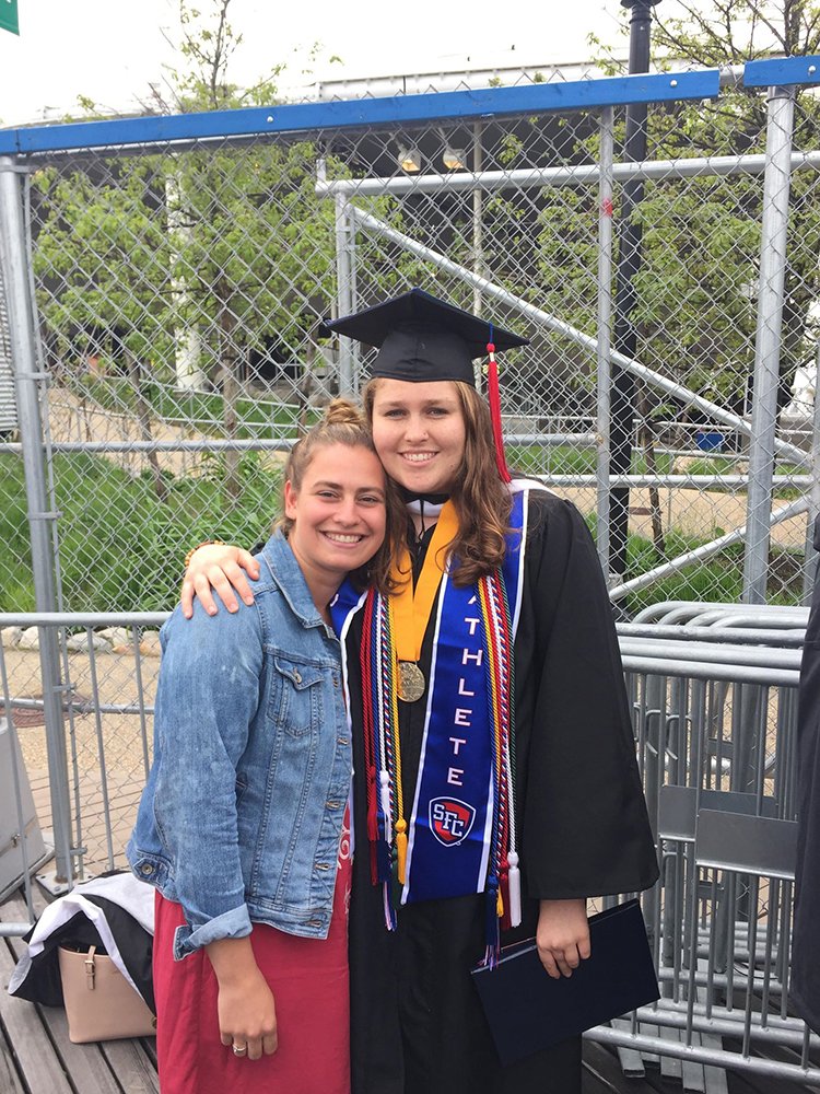 SFCALUMNI's tweet photo. Congratulations to our Graduate of the Day: Emma Gaffney. We are proud to have you as our alumna! #SFCGrad2018 #gradonthewater https://t.co/M4uiLktuJB