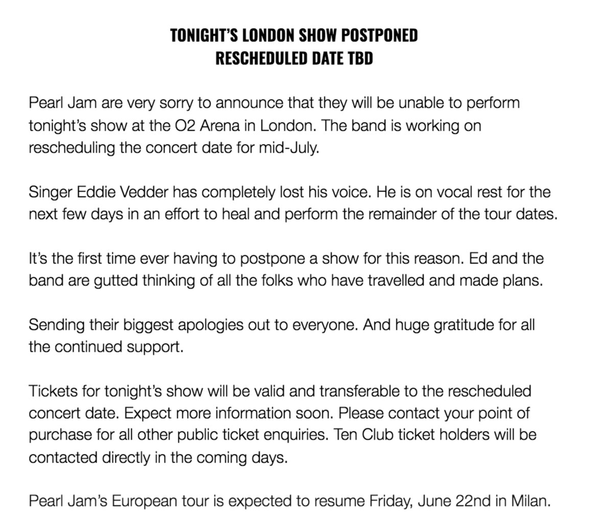 Pearl Jam tweet media