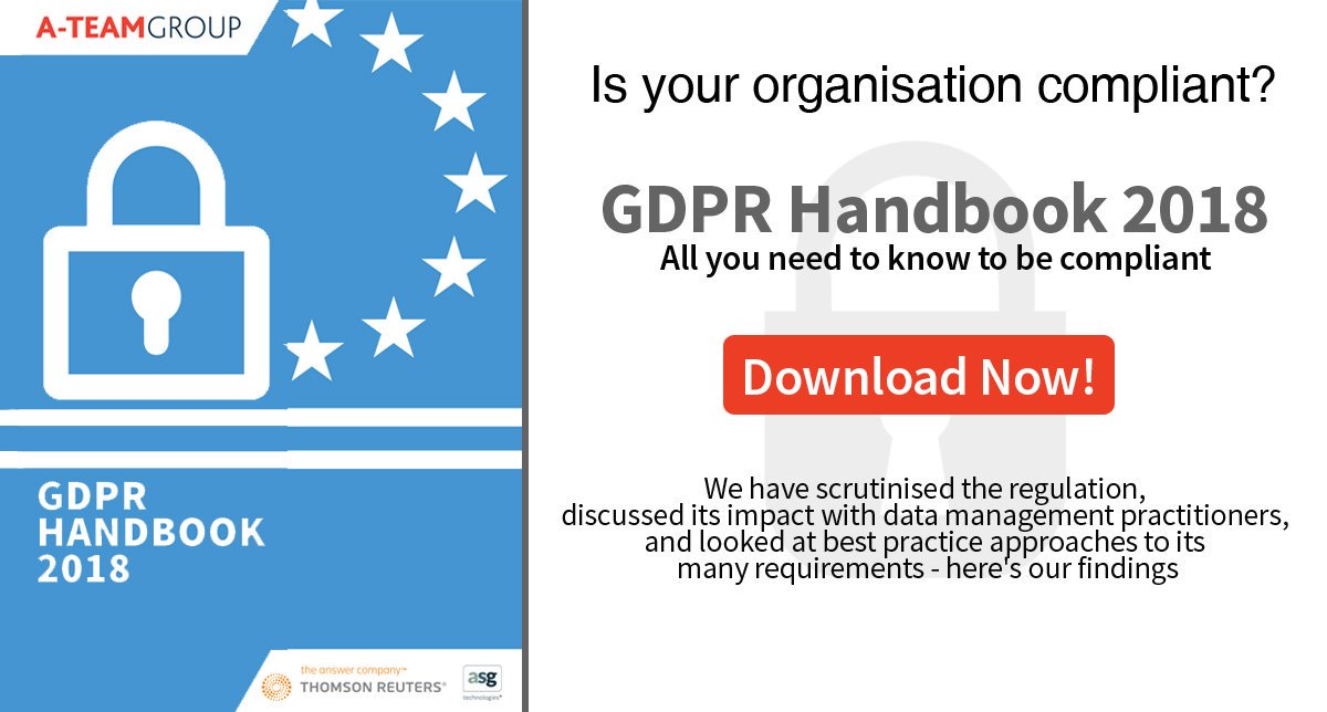 DataMgmtInsight's tweet image. The A-Team Group GDPR Handbook provides comprehensive coverage of #GDPR, including an overview of the regulation, the challenges and solutions it presents, and more. Download: hubs.ly/H0cHmHh0  #dataprotection #datacontrollers #protectmydata #datamanagement #personaldata