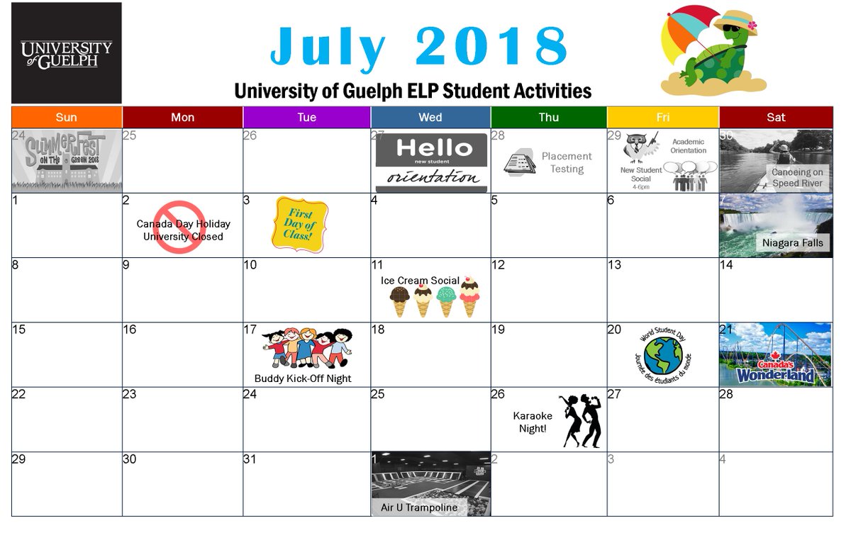 ELPGuelph's tweet photo. The July Calendar is available! Which event will you attend this month? 🌞 https://t.co/FBfr1Pr6Tb
