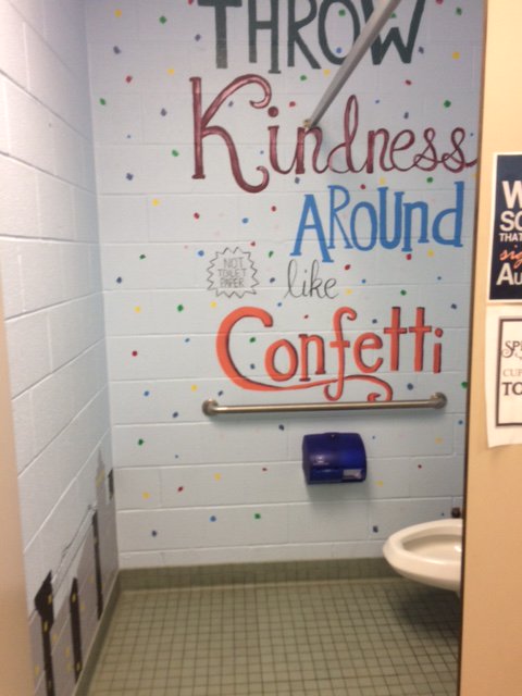PRS_PrimarySC's tweet photo. @PRserviceclub has been working hard to decorate the 5th grade bathrooms! Check out the boy's bathroom.. The kindness picture is in both bathrooms. #GCpride #PRS50 #choosekind https://t.co/0nULTZ03be