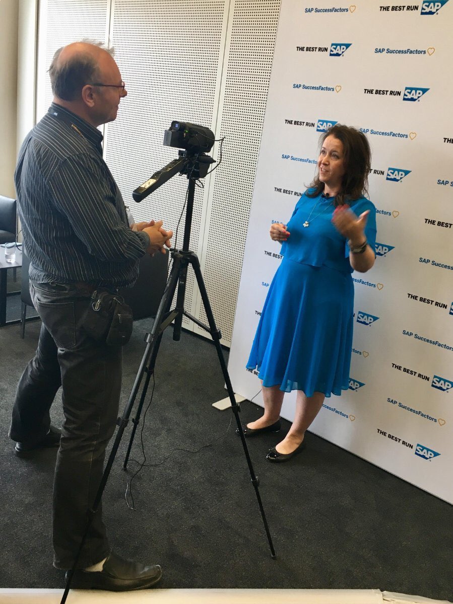 AndreaHepner's tweet photo. Being interviewed by Slovak press about #SuccessFactors and how does #SAP become a #magnetfortalent - at #SuccessConnect Berlin 2018 https://t.co/SGZ2OPePEl