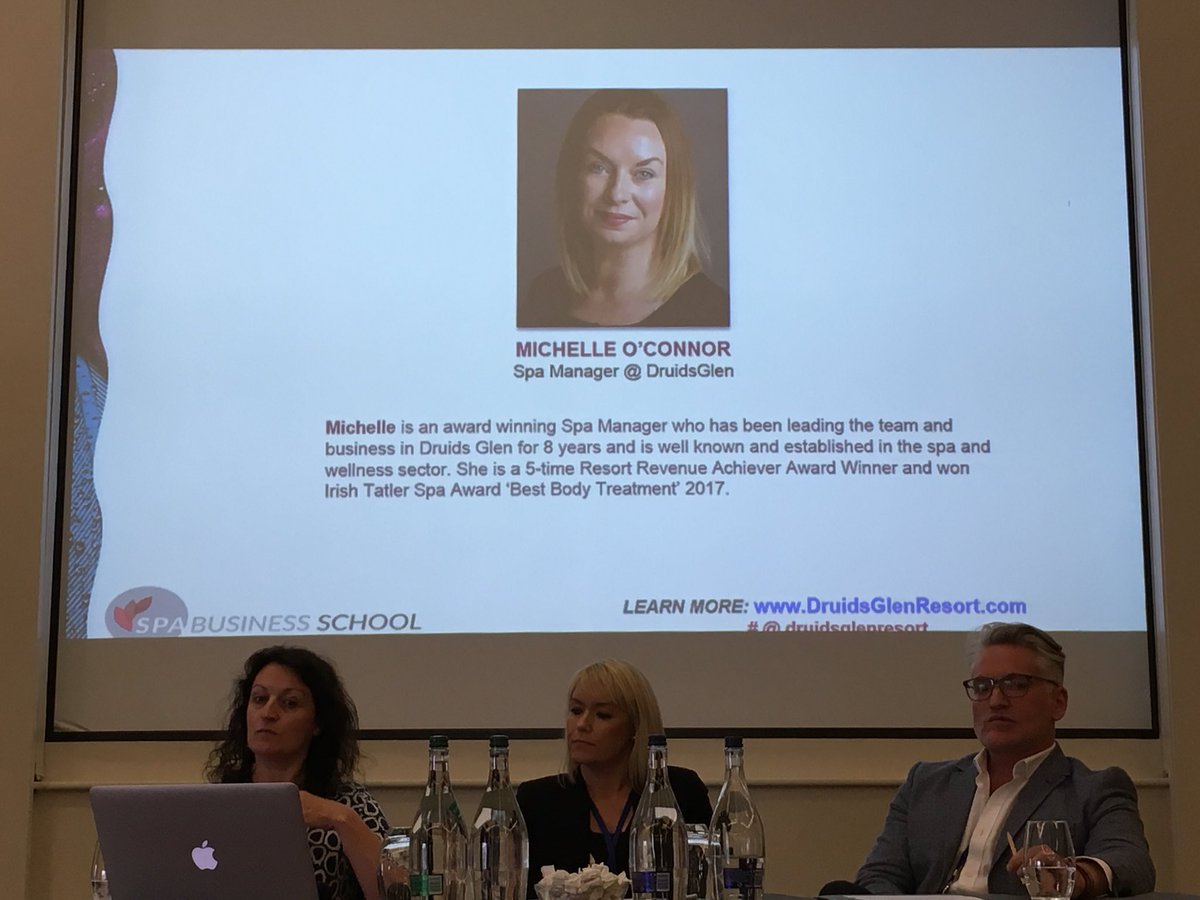 SpaLife_Int's tweet photo. An inspiring panel to kick off the 2nd half of #SpaLifeInt Ireland @SpaBSchool @druidsglen @ashfordcastle @TheSpaWhisperer - Building Your Spa Dream Team https://t.co/Ox9Zxt38Jj