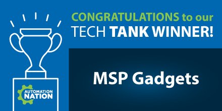 ConnectWise's tweet photo. The judges have spoken. Congratulations to our Tech Tank winner, MSP Gadgets with MySlice! #AN18 https://t.co/Rpj4cTFIYN