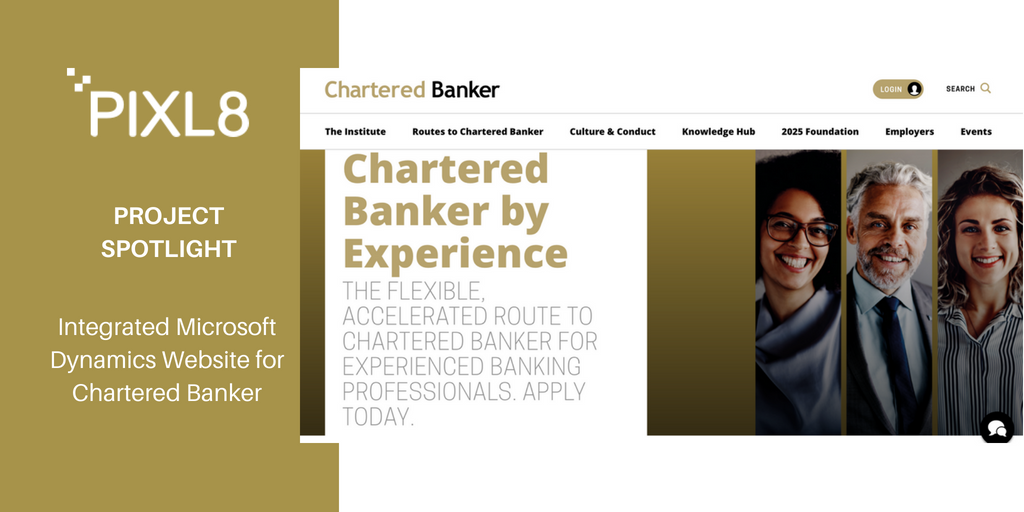 pixl8's tweet photo. #ProjectSpotlight: An integrated, responsive website for @charteredbanker. A mobile first design with deep @MSFTDynamics365 integration. Proof that clients don't need to compromise on great design to have an #integratedwebsite. https://t.co/4cDrt84jXs  #Dynamics365 https://t.co/Mo4AOUmyAx