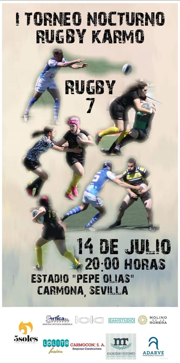 AdarveCultural's tweet photo. Desde @AdarveCultural patrocinamos al equipo de #rugbykarmofemenino #babuinas y damos todo nuestro apoyo al #club #rugbykarmo 14 de julio 20:00 horas #torneonocturno #torneo #rugby en #Carmona #deporte #rugby7 https://t.co/KBIFDM9d5G