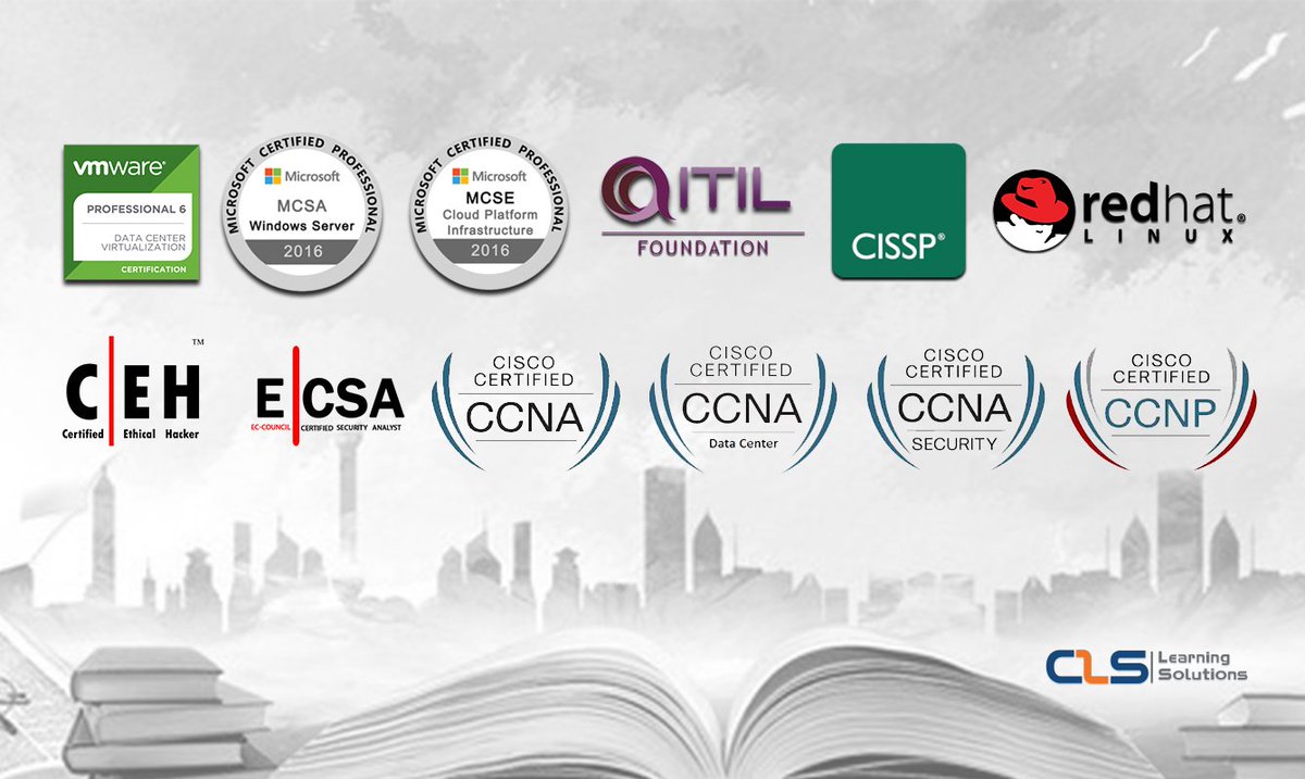 CLSLearn's tweet image. Join the most wanted IT, cloud and security certifications in Egypt!
1. #Vmware #DataCenterVirtualization
2. #MCSA #WindowsServer2016
3. #MCSE
4. #ITIL
5. #Linux
6. #CEH
7. #ECSA
8. #CISSP
9. #CCNA
10. #CCNADataCenter
11. #CCNASecurity
12. #CCNP
#CLS_LEARNING_SOLUTIONS