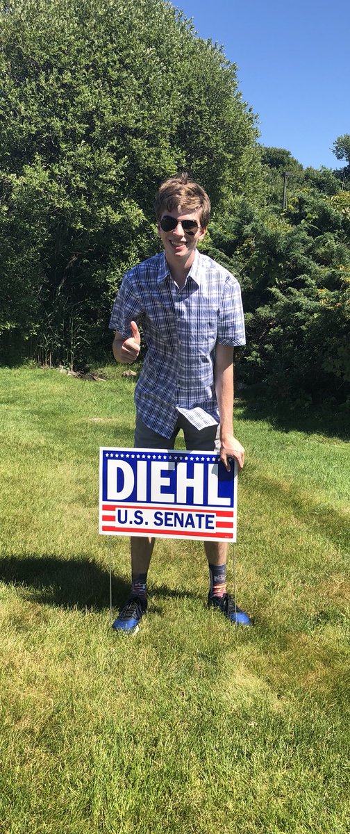 JR_Milligan's tweet photo. Team Diehl worked up an appetite distributing lawn signs across the Commonwealth today. Visit the @DiehlForSenate website to request a lawn sign and get involved! https://t.co/HGUv1wYDp0
