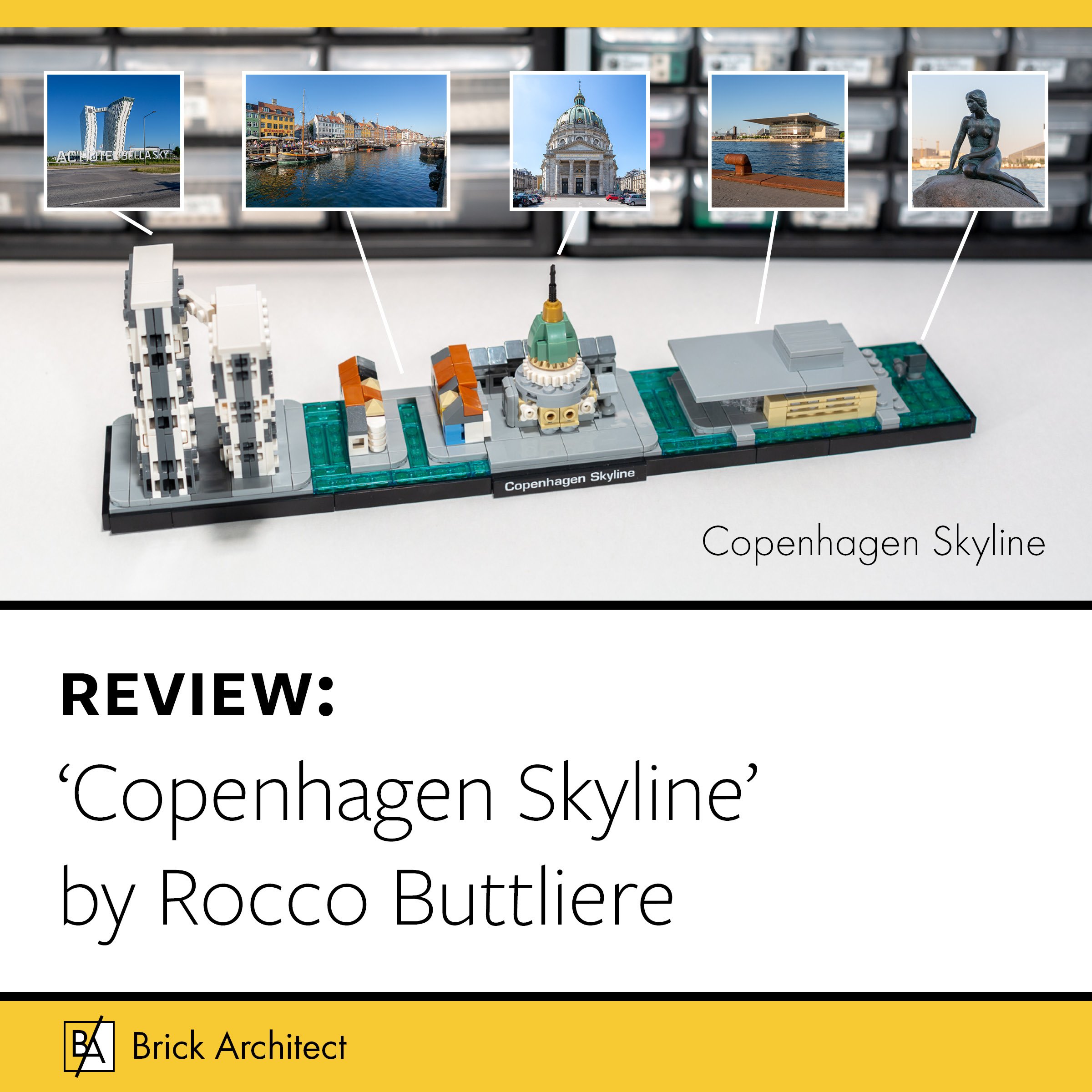 Tom Alphin on X: Brick Architect reviews a custom 'Copenhagen Skyline' # LEGO #Architecture set by Rocco Buttliere, featuring #BellaSky hotel,  #Nyhavn, #FrederiksChurch, #CopenhagenOperaHouse / #Operaen, and  #LittleMermaid. — Read at