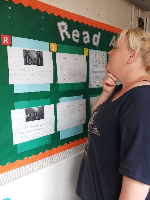 Rushcroftschool's tweet photo. Mrs Vesnenko has been reading in different places around school. Remember to bring your reading challenge cards in tomorrow! #RushcroftReadingChallenge #KeepOnReading #StaffvsChildren https://t.co/pkXPcDA7so