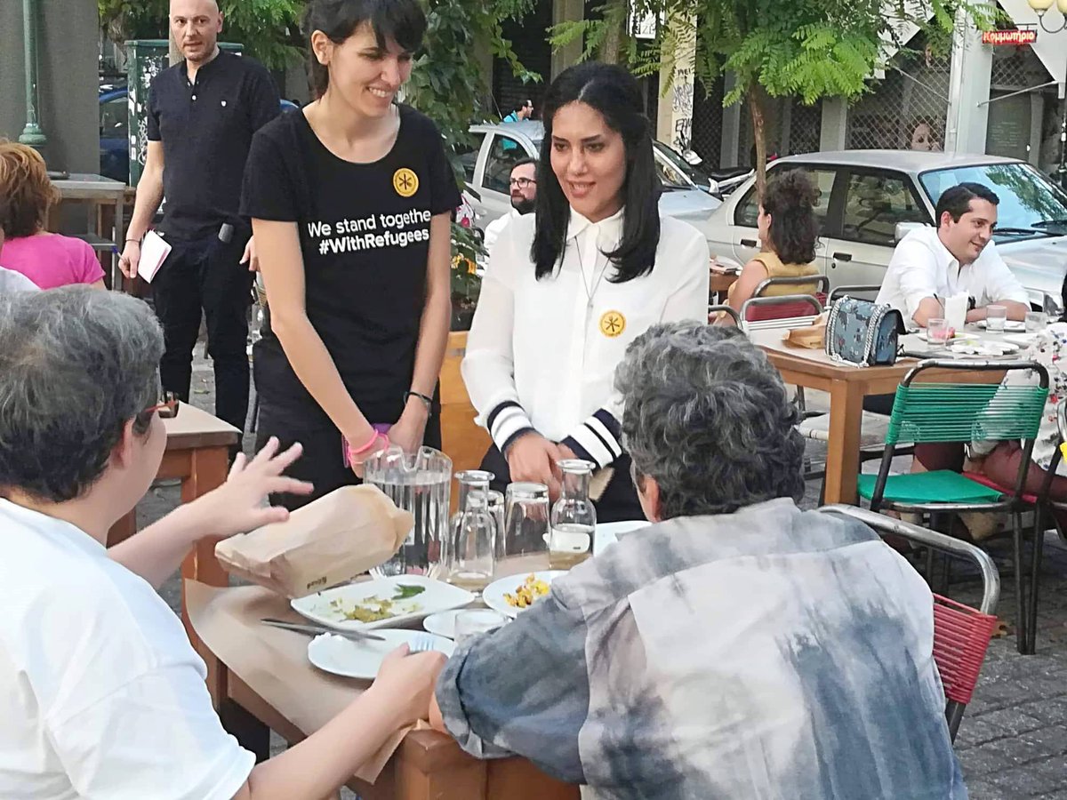 UNHCRGreece's tweet photo. #RefugeeFoodFestival opened its doors in #Athens today, with Eritrean and Iranian cuisine. Athenians, and not only, warmly embraced the initiative one more year! #WithRefugees @RefugeeFoodFest https://t.co/fhaSyQpYnb