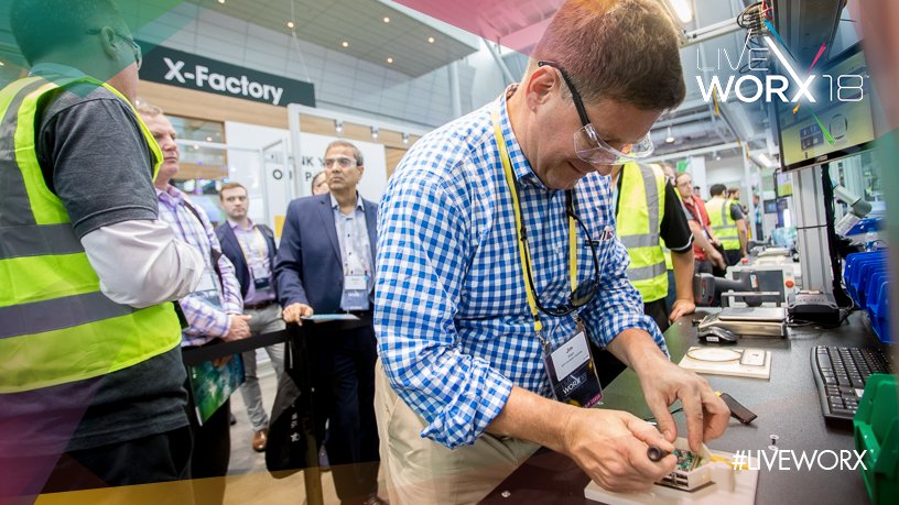 LiveWorx's tweet photo. In #XFactory you'll build a Sigma Tile with #AR instructions and smart, connected tools. Once complete, walk over to the @ThingWorx Developer Zone to program the tile and start collecting #data #ptcxfactory #DigitalTransformation #LiveWorx https://t.co/uxD24qjzhR