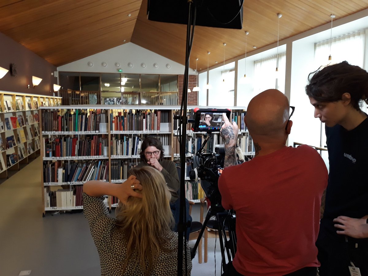 SuALTProject's tweet photo. That's a wrap! Today #SuALT researchers Anna Wessman and @vrohiola took part in filming for a new MOOC on open digital heritage for @helsinkiuni - filmed at the @Museovirasto library. You guys were born for the camera! https://t.co/slcjP5rwge