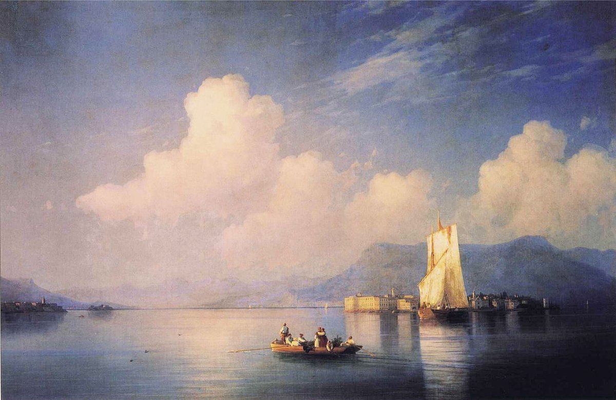 My Aivazovsky tweets aren't really putting a dent in the twitter negativity, but I'm enjoying them, so we continue..."Lake Maggiore in the Evening"