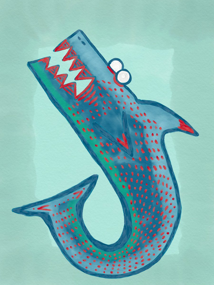 AshNieman's tweet photo. Some fun with odd brushes in Procreate and Adobe Sketch. I like reptiles and sharks :) https://t.co/hvi2HcpLVA